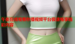 午夜在线观看秒播视频平台极速畅享精彩内容