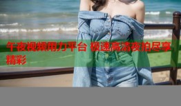 午夜视频用力平台 极速高清夜拍尽享精彩