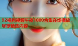92福利视频午夜1000合集在线播放，尽享精选内容