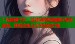 午夜直播平台：随时随地观看精彩视频直播，体验无限互动和社交乐趣