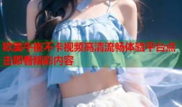 欧美午夜不卡视频高清流畅体验平台点击即看精彩内容