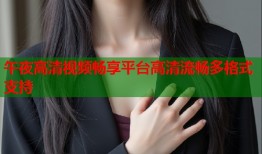 午夜高清视频畅享平台高清流畅多格式支持