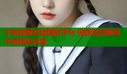 午夜视频在线播放平台 极速高清畅享午夜精彩内容