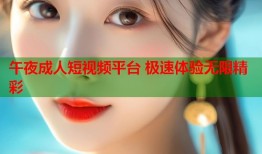 午夜成人短视频平台 极速体验无限精彩