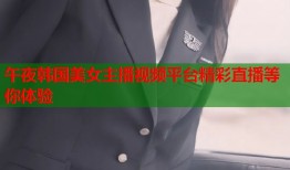 午夜韩国美女主播视频平台精彩直播等你体验