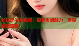 丝袜足午夜视频：探索夜间魅力，尽享视觉盛宴
