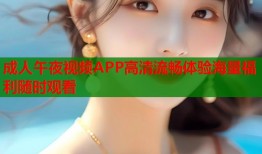 成人午夜视频APP高清流畅体验海量福利随时观看
