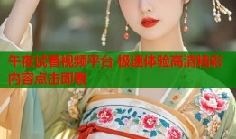 午夜试看视频平台 极速体验高清精彩内容点击即看